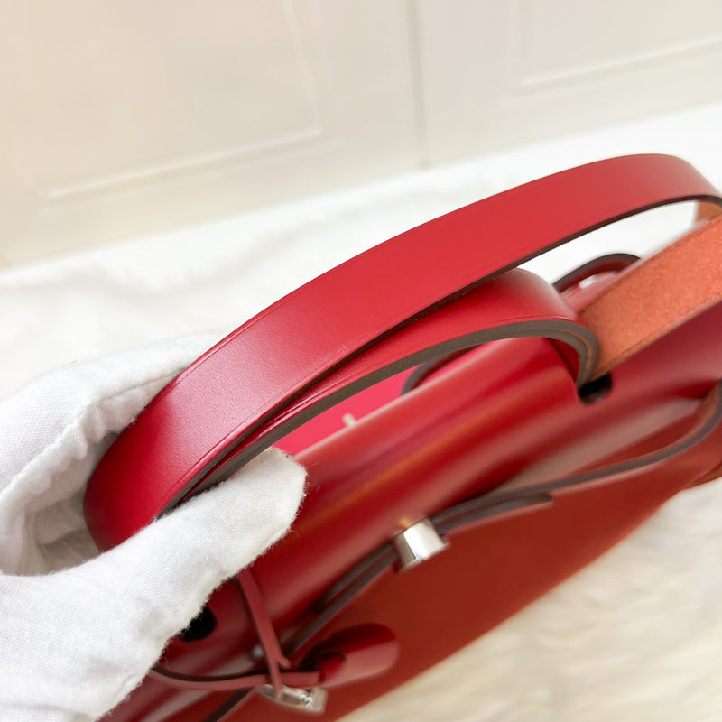 Hermes Herbag 31 in Rouge Venitien-Rouge Extreme Toile Officier Canvas and Rouge Piment Vache Hunter Leather and PHW