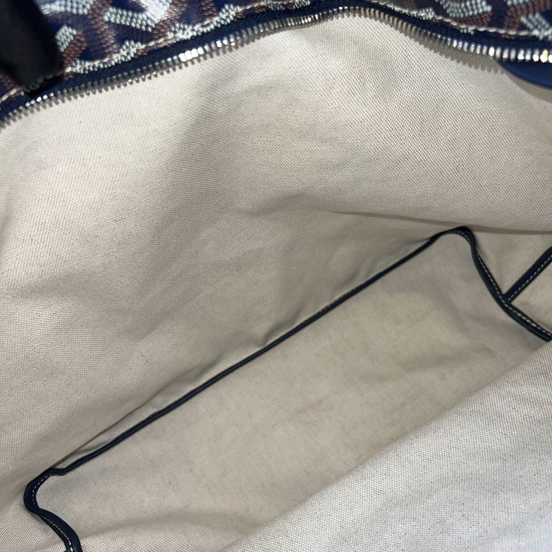Goyard Boheme PM Hobo Bag in Bleu Marine Signature Goyardine Canvas with a Blue Heart Stamp on Pouch