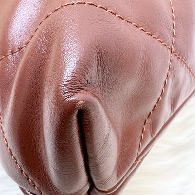 Chanel 22 Small Hobo Handbag in 24A Cognac Brown Shiny Calfskin and AGHW (Model: AS3260)