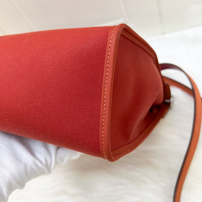 Hermes Herbag 31 in Rouge Venitien-Rouge Extreme Toile Officier Canvas and Rouge Piment Vache Hunter Leather and PHW