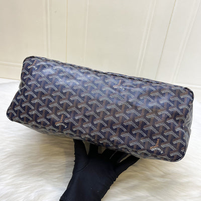 Goyard Boheme PM Hobo Bag in Bleu Marine Signature Goyardine Canvas with a Blue Heart Stamp on Pouch