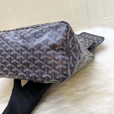 Goyard Boheme PM Hobo Bag in Bleu Marine Signature Goyardine Canvas with a Blue Heart Stamp on Pouch
