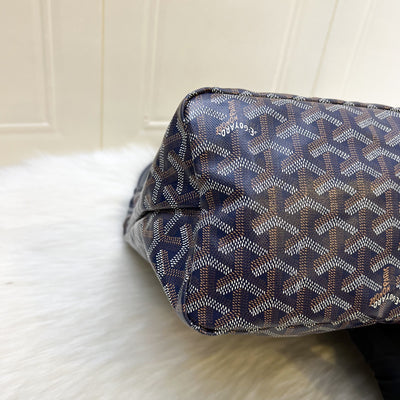 Goyard Boheme PM Hobo Bag in Bleu Marine Signature Goyardine Canvas with a Blue Heart Stamp on Pouch