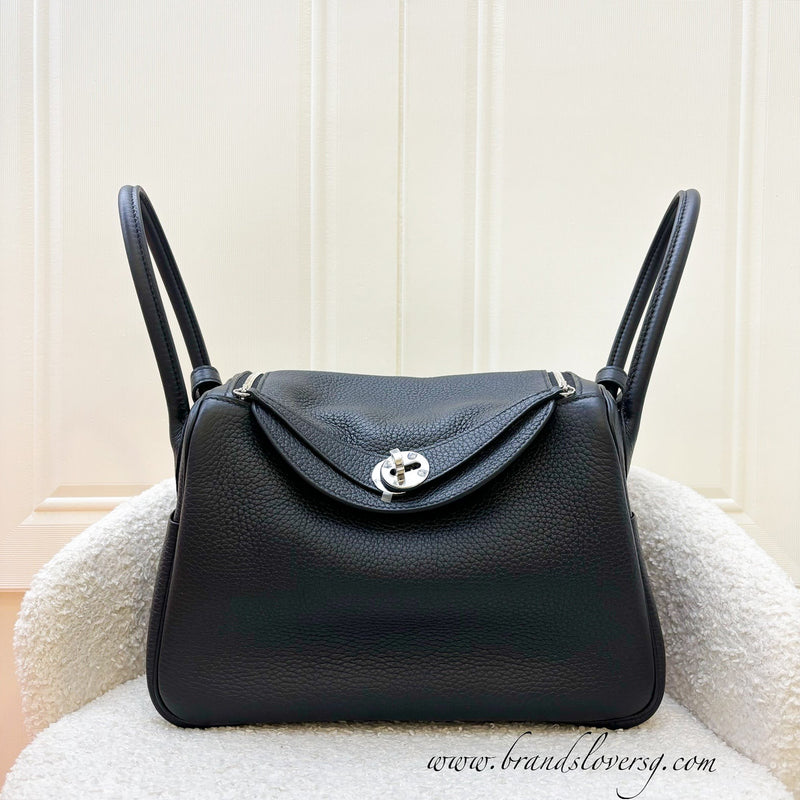 Hermes Lindy 26 in Noir Black Clemence Leather and PHW