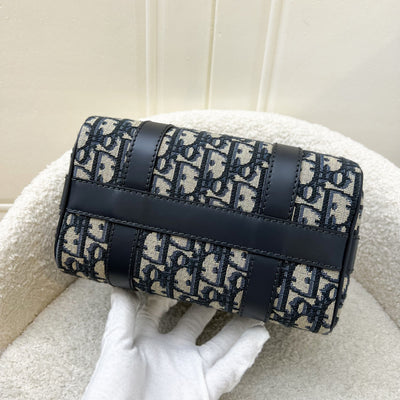 Dior Groove 20 Bowling Bag in in Navy Dark Blue Oblique Jacquard Canvas and AGHW (Model: M1364UTZQ)