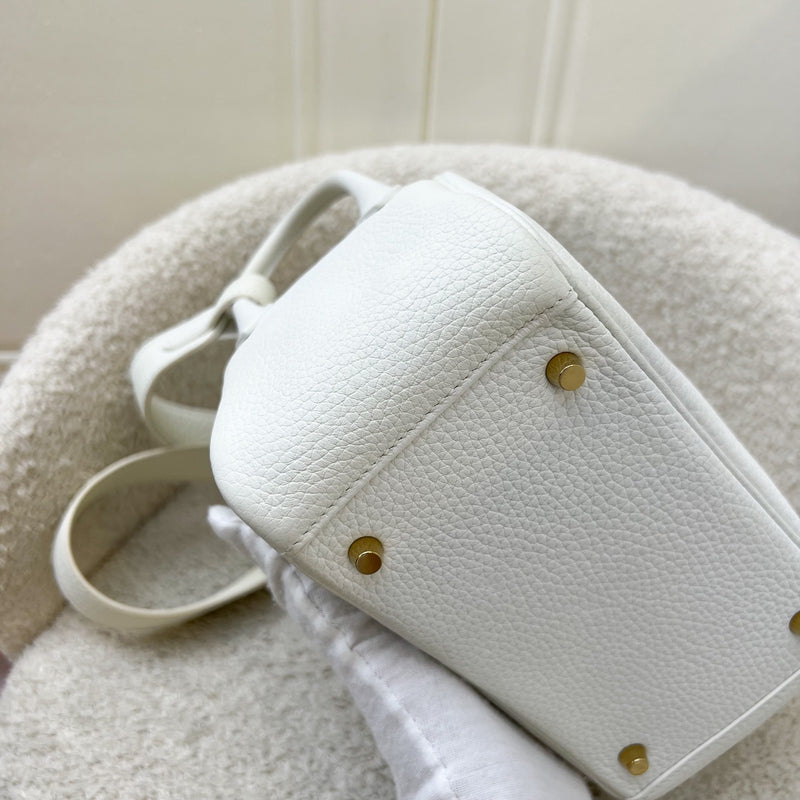 Hermes Mini Lindy in New White Clemence Leather and GHW (Includes free Rodeo PM)