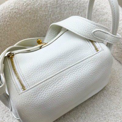 Hermes Mini Lindy in New White Clemence Leather and GHW (Includes free Rodeo PM)