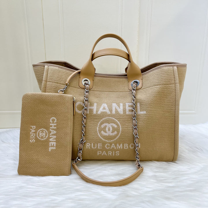 Chanel Large Deauville Tote in 22C Beige Fabric SHW – Brands Lover