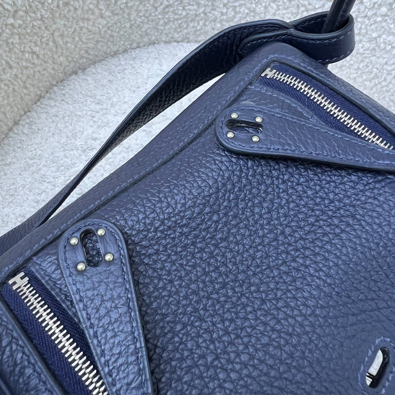 Hermes Mini Lindy in Bleu Nuit Clemence Leather and PHW