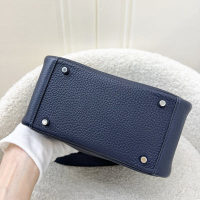 Hermes Mini Lindy in Bleu Nuit Clemence Leather and PHW