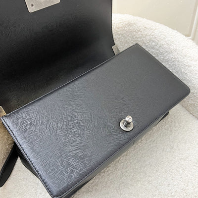 Chanel Medium 25cm Boy Flap in Black Caviar and RHW (Model: A67086)