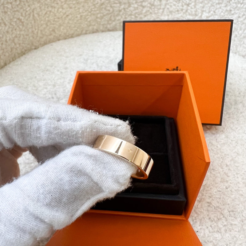 Hermes Bague Collier De Chien CDC H PM Ring in 18K Rose Gold Sz 54