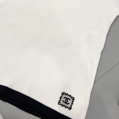 Chanel 25S Tank Top in Black and White Cotton and Polyamide (Model: P79494)