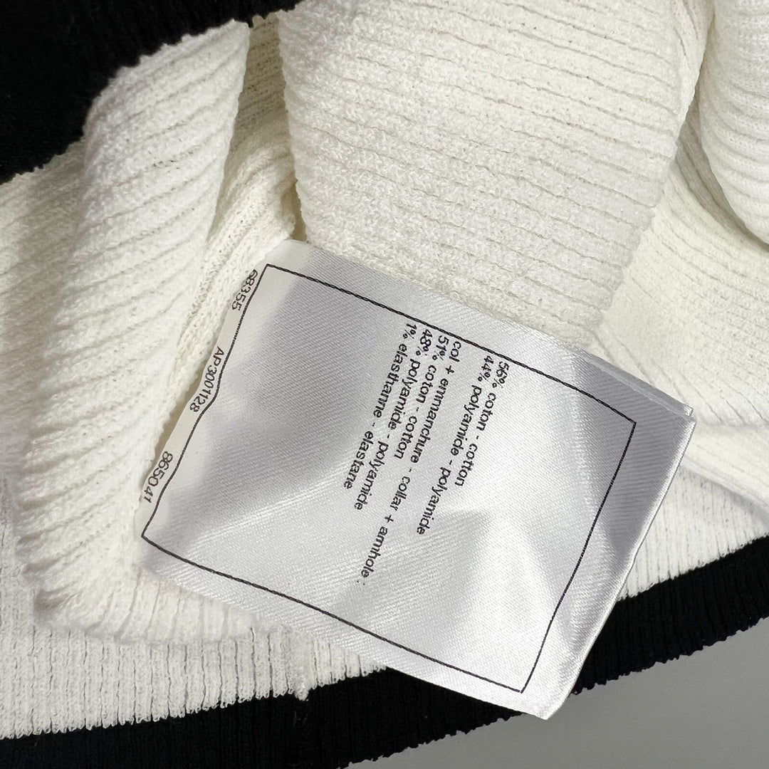 Chanel 25S Tank Top in Black and White Cotton and Polyamide (Model