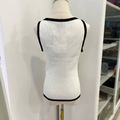 Chanel 25S Tank Top in Black and White Cotton and Polyamide (Model: P79494)