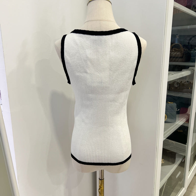 Chanel 25S Tank Top in Black and White Cotton and Polyamide (Model: P79494)