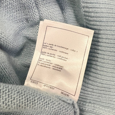 Chanel 25S Knitted Cardigan in Baby Blue 100% Cashmere (Model: P79549)