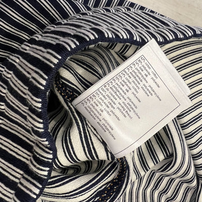 Chanel Pinstripe Sleeveless Dress with Front Pockets in Cotton and Polyester (Model: P79171)