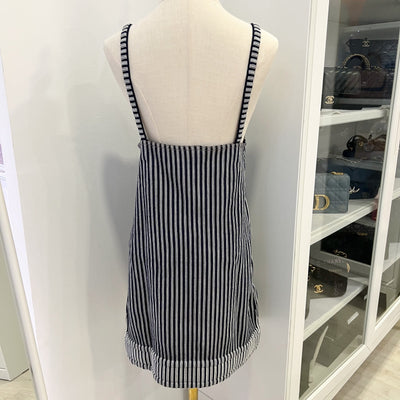 Chanel Pinstripe Sleeveless Dress with Front Pockets in Cotton and Polyester (Model: P79171)