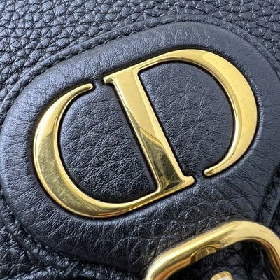 Dior Medium Bobby Bag in Black Grained Leather and GHW