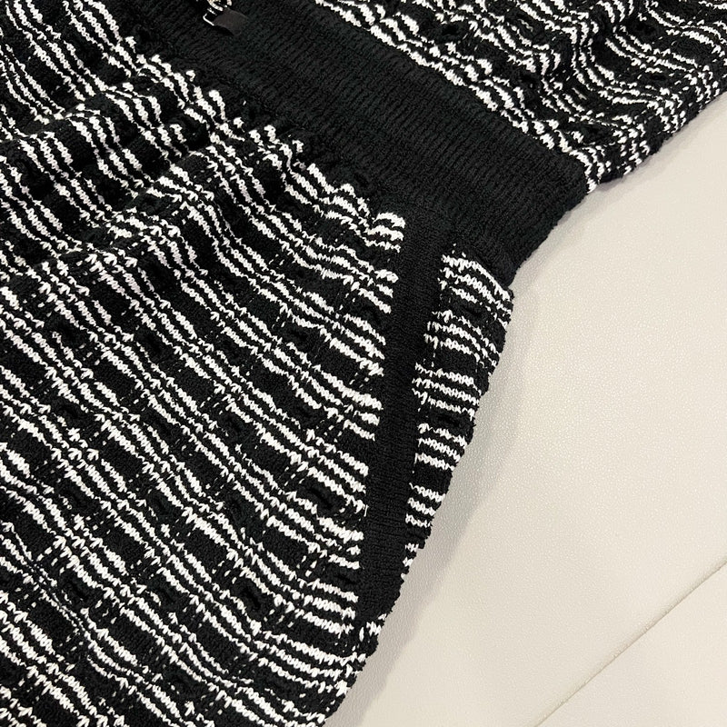 Chanel 25S Sleeveless Knit Mini Dress in Black and White (Model: P79186)