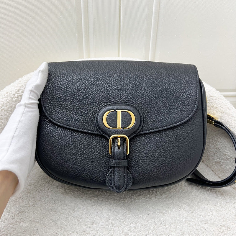 Dior Medium Bobby Bag in Black Grained Leather and GHW