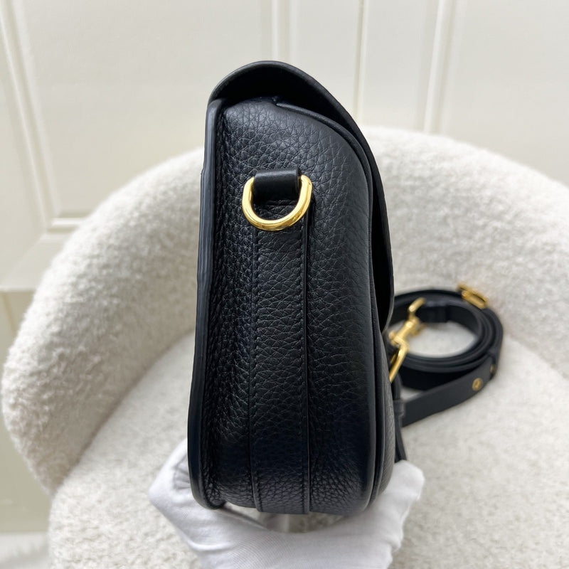 Dior Medium Bobby Bag in Black Grained Leather and GHW