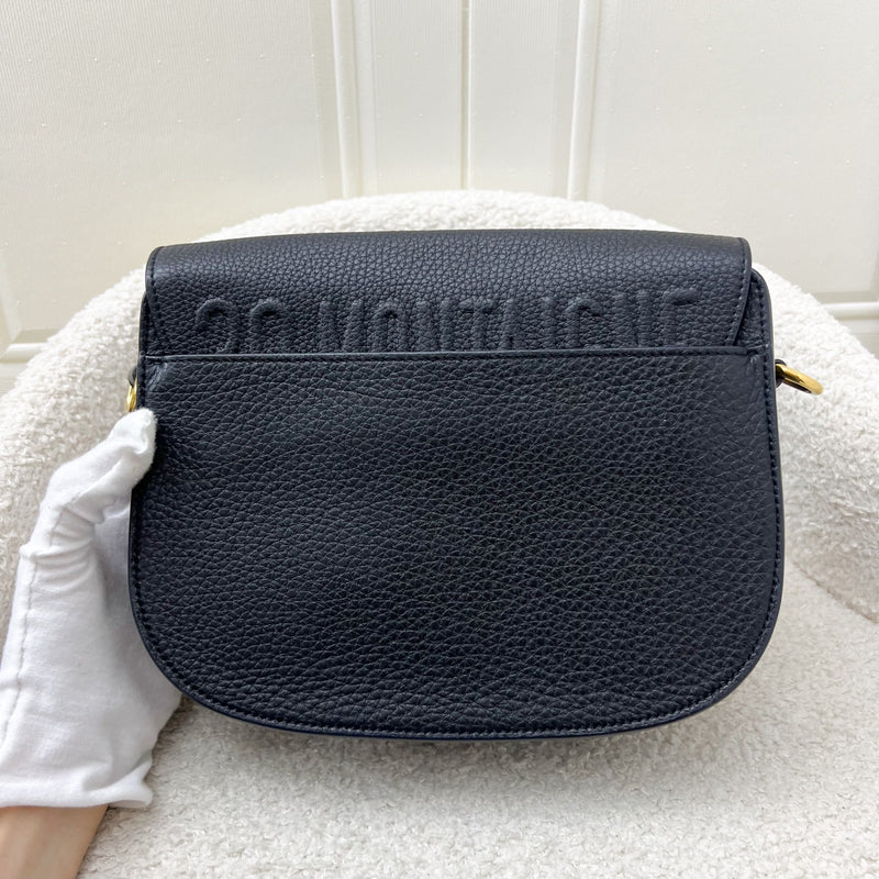 Dior Medium Bobby Bag in Black Grained Leather and GHW