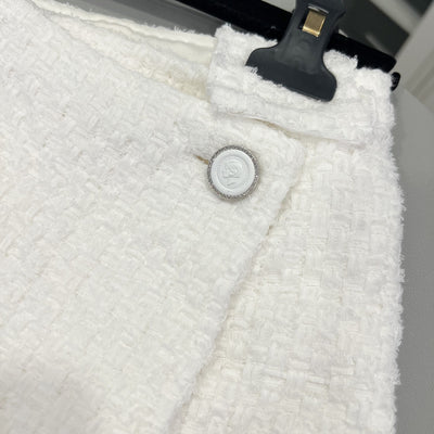 Chanel 25S Tweed Skorts in White Cotton and Polyamide (Model: P79379)