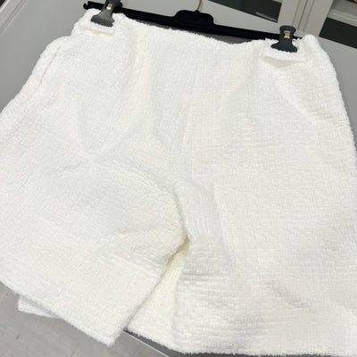 Chanel 25S Tweed Skorts in White Cotton and Polyamide (Model: P79379)