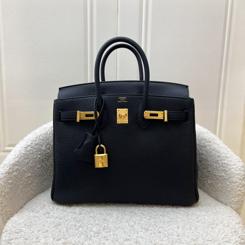 Hermes Birkin 25 in Black Noir Togo Leather and GHW