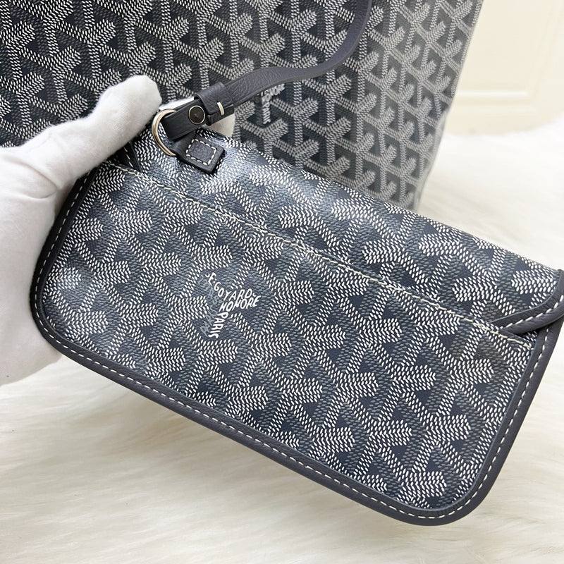 Goyard Saint Louis PM Tote in Gris Grey Goyardine Canvas