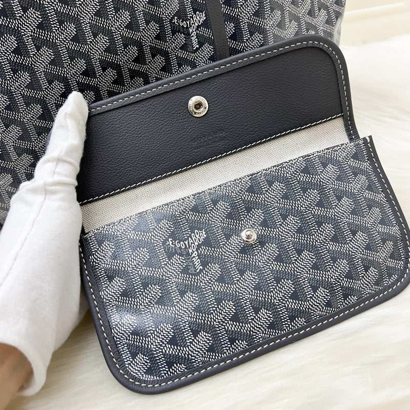 Goyard Saint Louis PM Tote in Gris Grey Goyardine Canvas