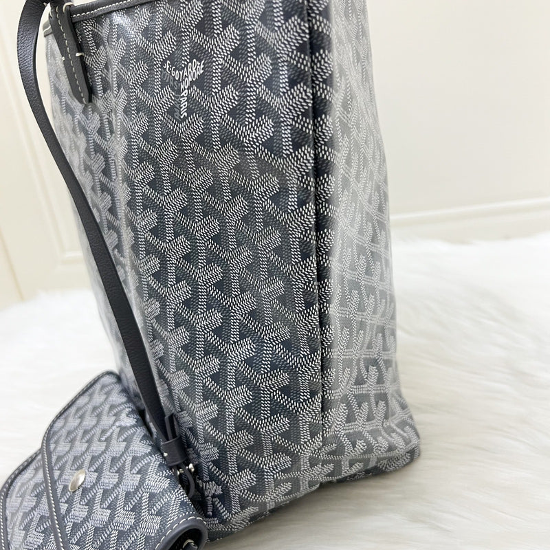 Goyard Saint Louis PM Tote in Gris Grey Goyardine Canvas