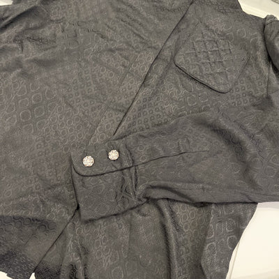 Chanel 25A Shirt in Black 100% Silk Sz 38 (Model: P79880)