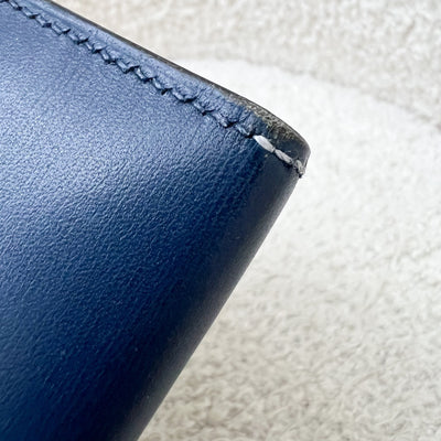 Hermes Bearn Long Bifold Wallet in Blue Leather and PHW