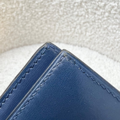 Hermes Bearn Long Bifold Wallet in Blue Leather and PHW