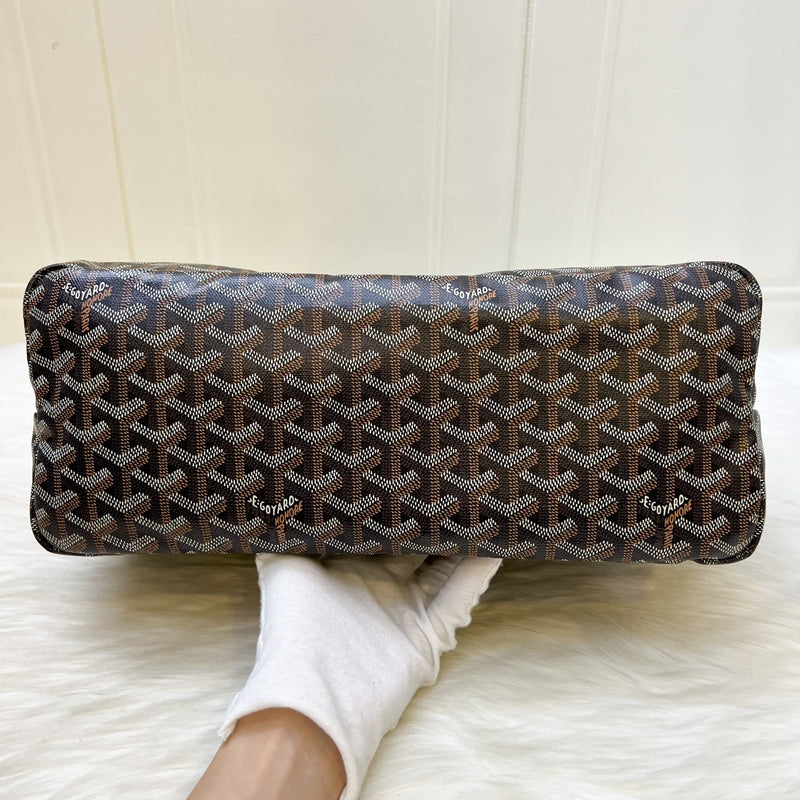 Goyard Saint Louis PM Tote in Black Signature Goyardine Canvas