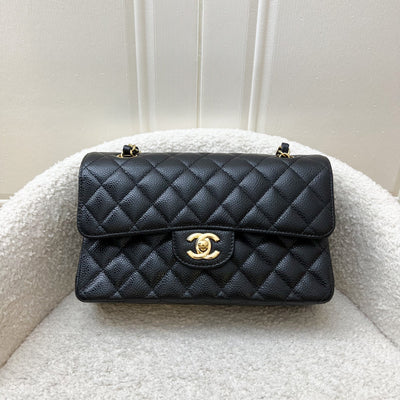 Chanel Small Classic Flap CF in Black Caviar and GHW