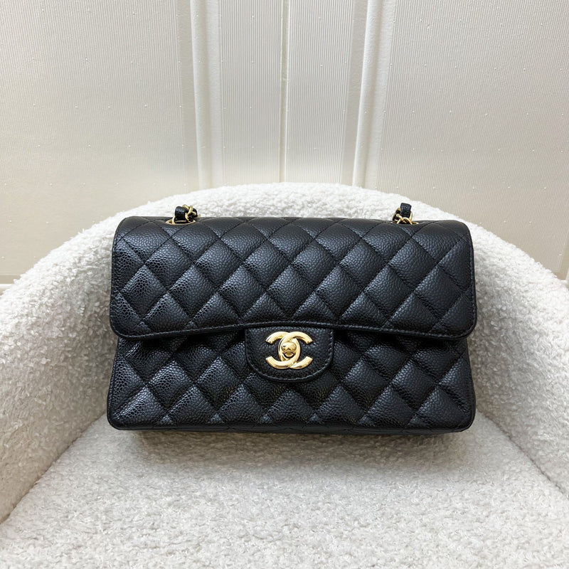 Chanel Small Classic Flap CF in Black Caviar and GHW