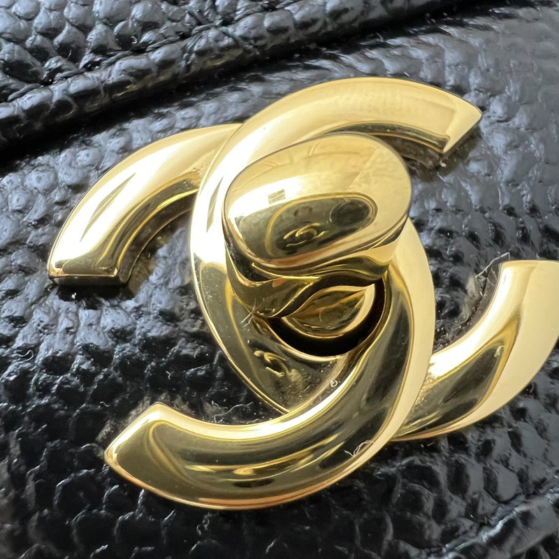 Chanel Small Classic Flap CF in Black Caviar and GHW