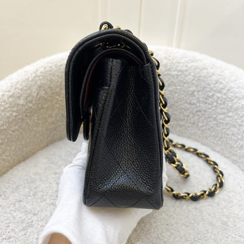 Chanel Small Classic Flap CF in Black Caviar and GHW