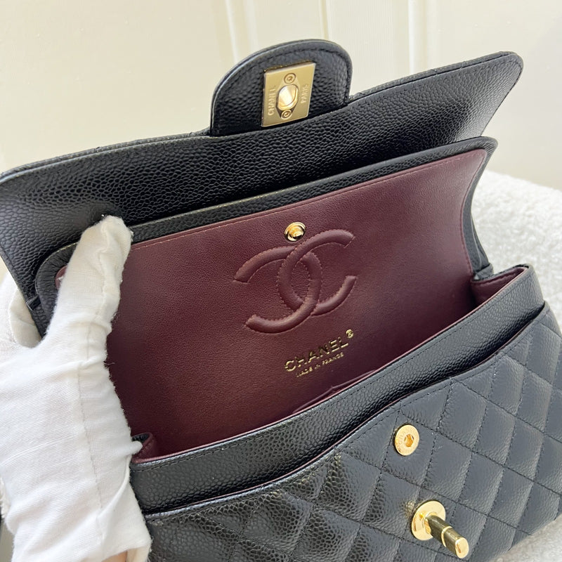 Chanel Small Classic Flap CF in Black Caviar and GHW