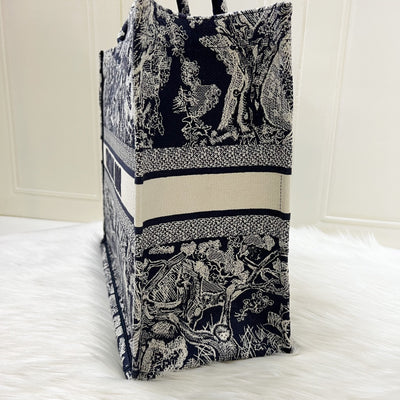 Dior Large Book Tote in Dark Blue Reverse Toile De Jouy Canvas