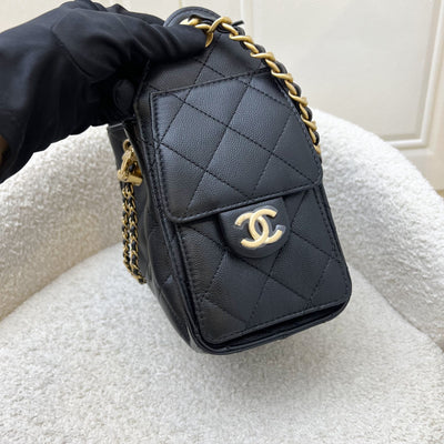 Chanel 25 Mini Hobo Bag in Black Caviar and AGHW (Model: AS5631)