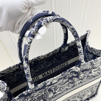 Dior Large Book Tote in Dark Blue Reverse Toile De Jouy Canvas