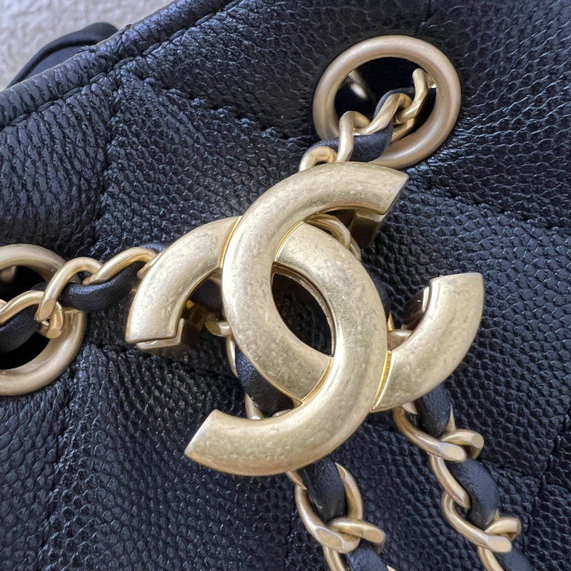 Chanel 25 Mini Hobo Bag in Black Caviar and AGHW (Model: AS5631)