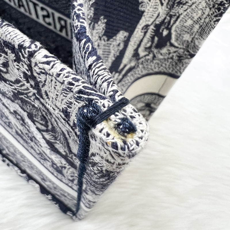 Dior Large Book Tote in Dark Blue Reverse Toile De Jouy Canvas