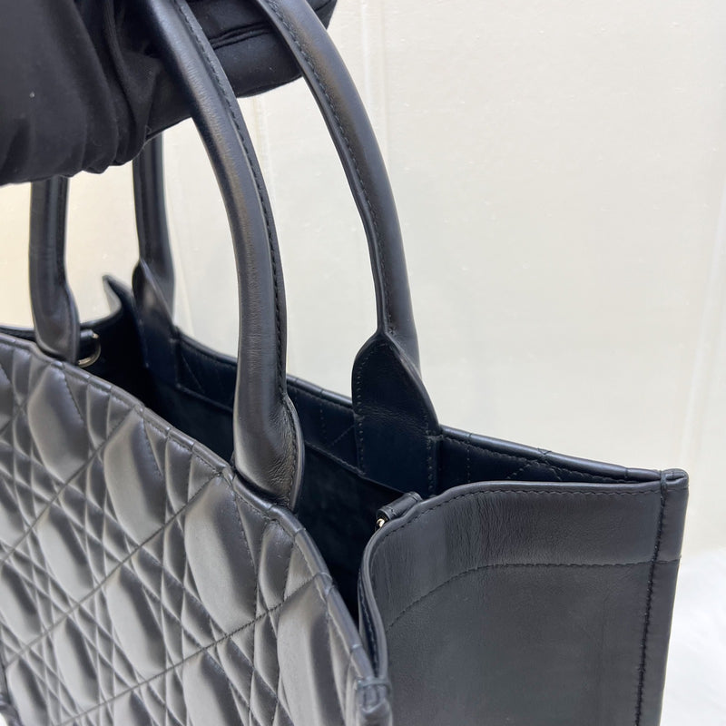 Dior Medium Book Tote in Black Macrocannage Calfskin and LGHW
