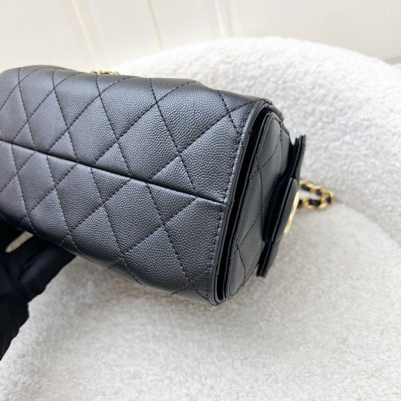 Chanel 25 Mini Hobo Bag in Black Caviar and AGHW (Model: AS5631)